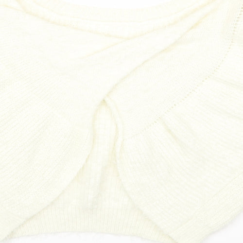 love other things Womens White Round Neck Polyester Pullover Jumper Size S
