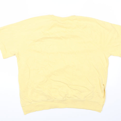 H&M Womens Yellow Round Neck Cotton Pullover Jumper Size M