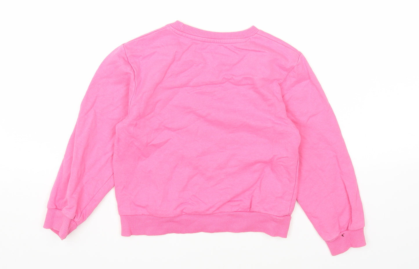Studio Girls Pink Round Neck Cotton Pullover Jumper Size 5-6 Years Pullover - M B Initial