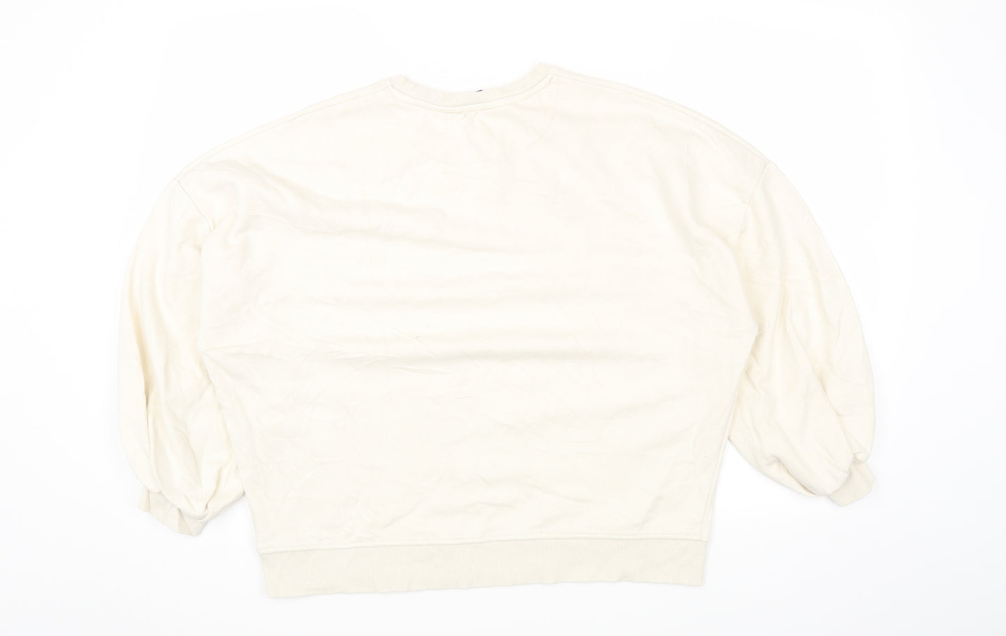F&F Womens White Round Neck Cotton Pullover Jumper Size 10