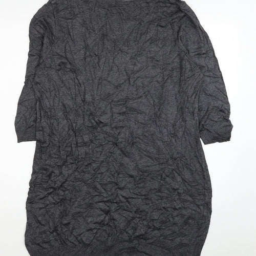 George Womens Grey Scoop Neck Cotton Pullover Jumper Size 22 - Roses
