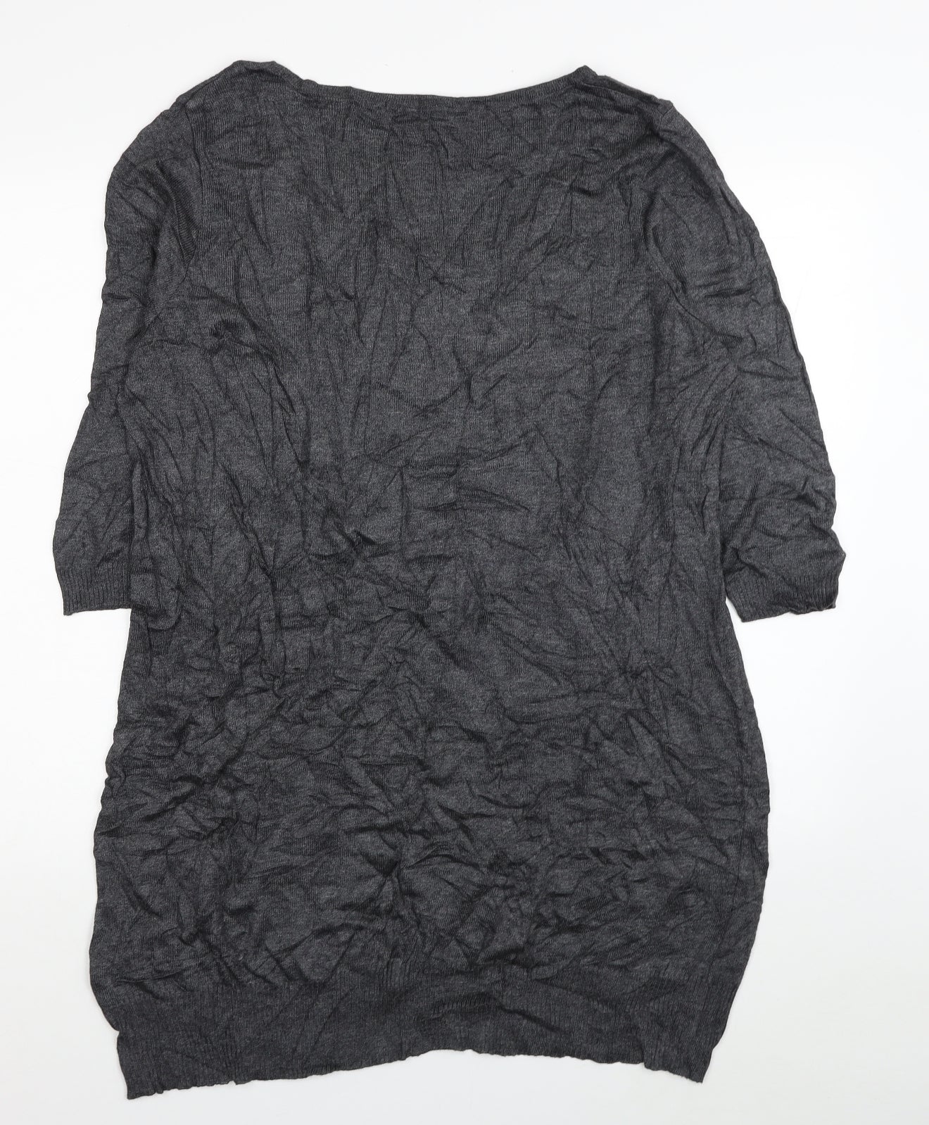 George Womens Grey Scoop Neck Cotton Pullover Jumper Size 22 - Roses