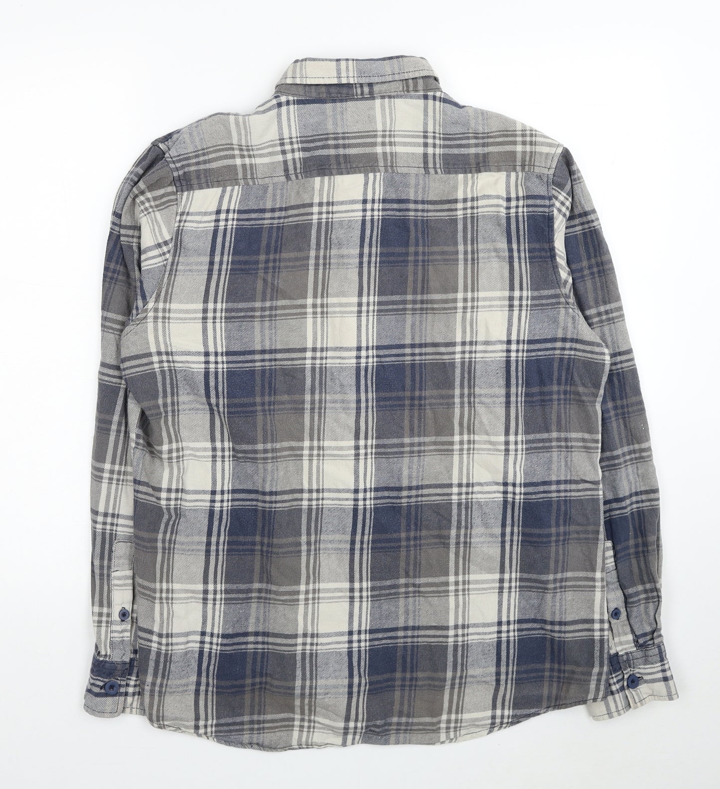 F&F Mens Multicoloured Plaid Cotton Button-Up Size L Collared Button