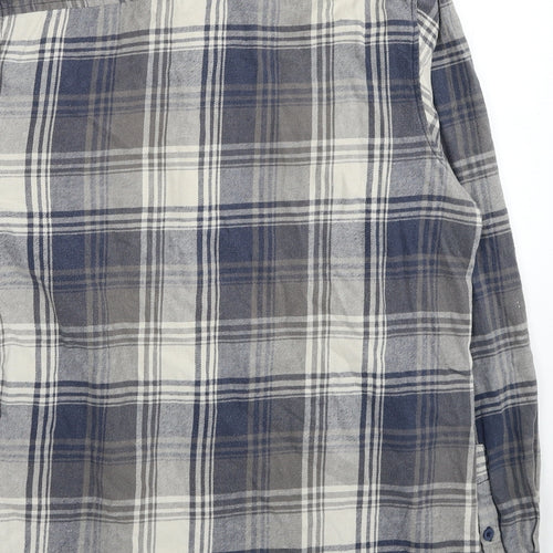F&F Mens Multicoloured Plaid Cotton Button-Up Size L Collared Button