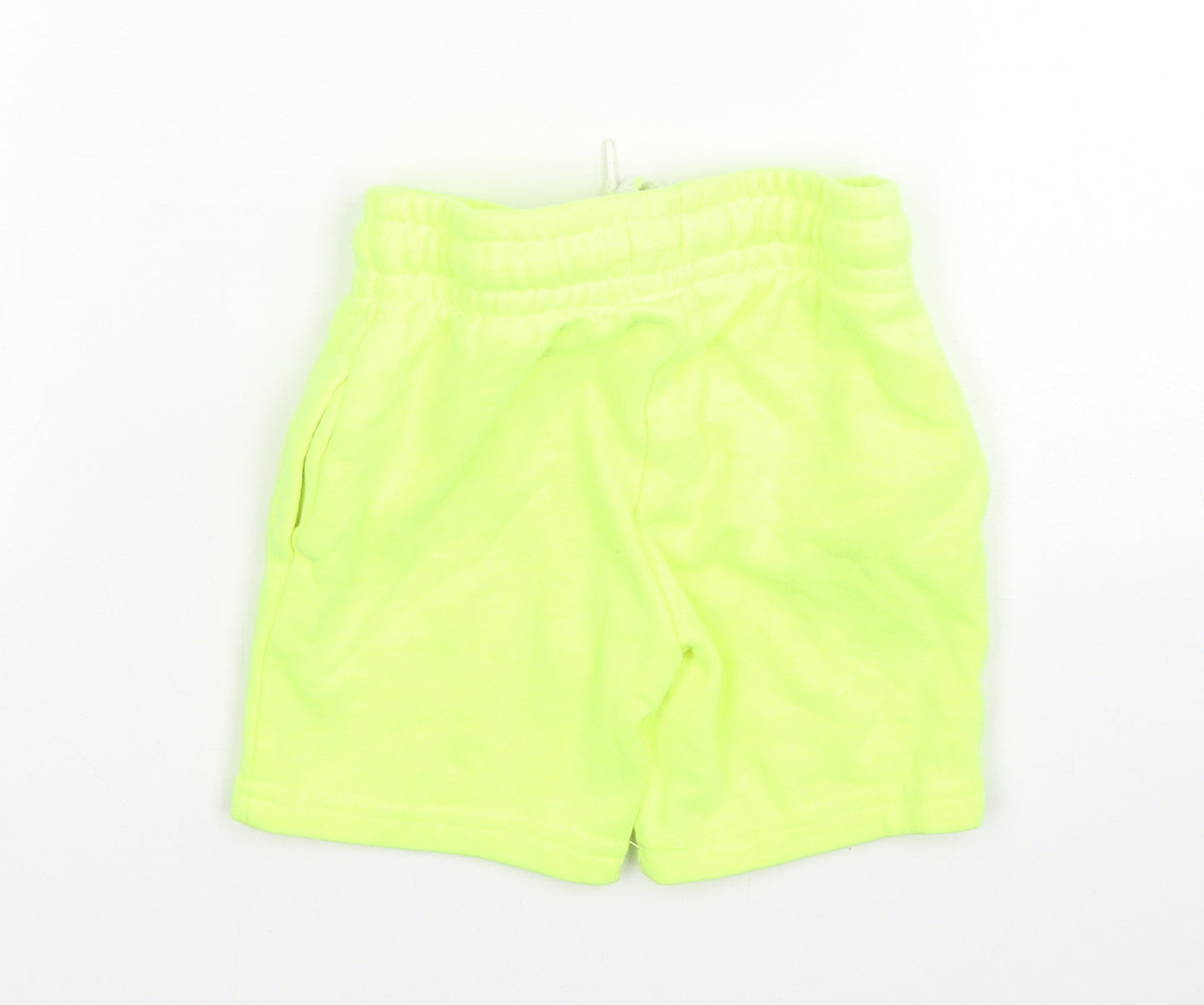 Primark Boys Green Cotton Track Pants Trousers Size 18-24 Months Drawstring - Neon Green Shorts