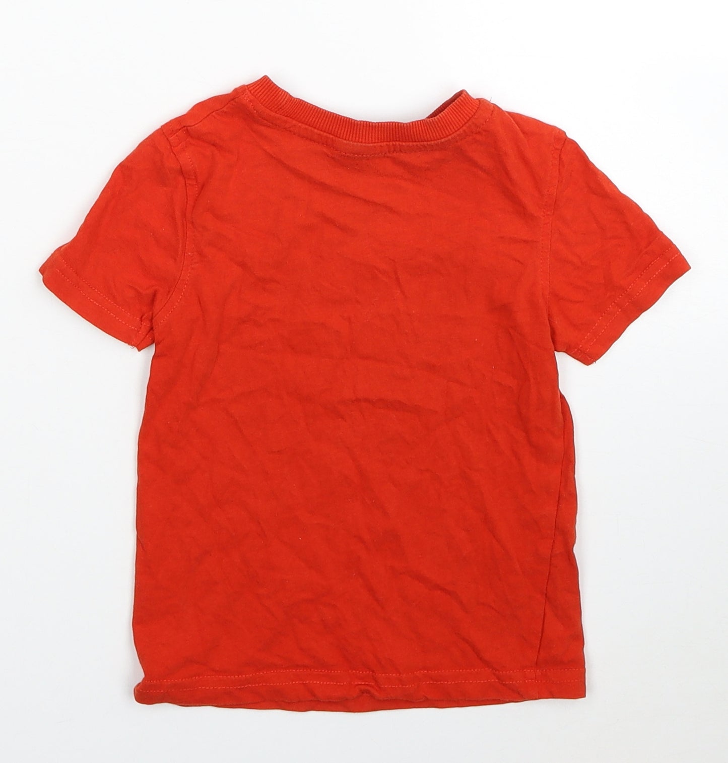George Boys Red Cotton Basic T-Shirt Size 2-3 Years Round Neck Pullover - Mommy Said I Could