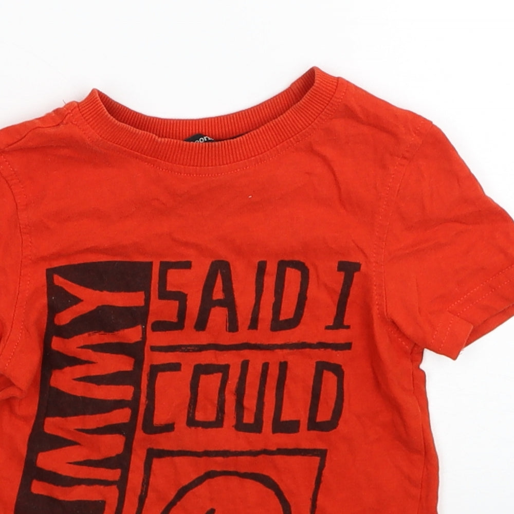 George Boys Red Cotton Basic T-Shirt Size 2-3 Years Round Neck Pullover - Mommy Said I Could