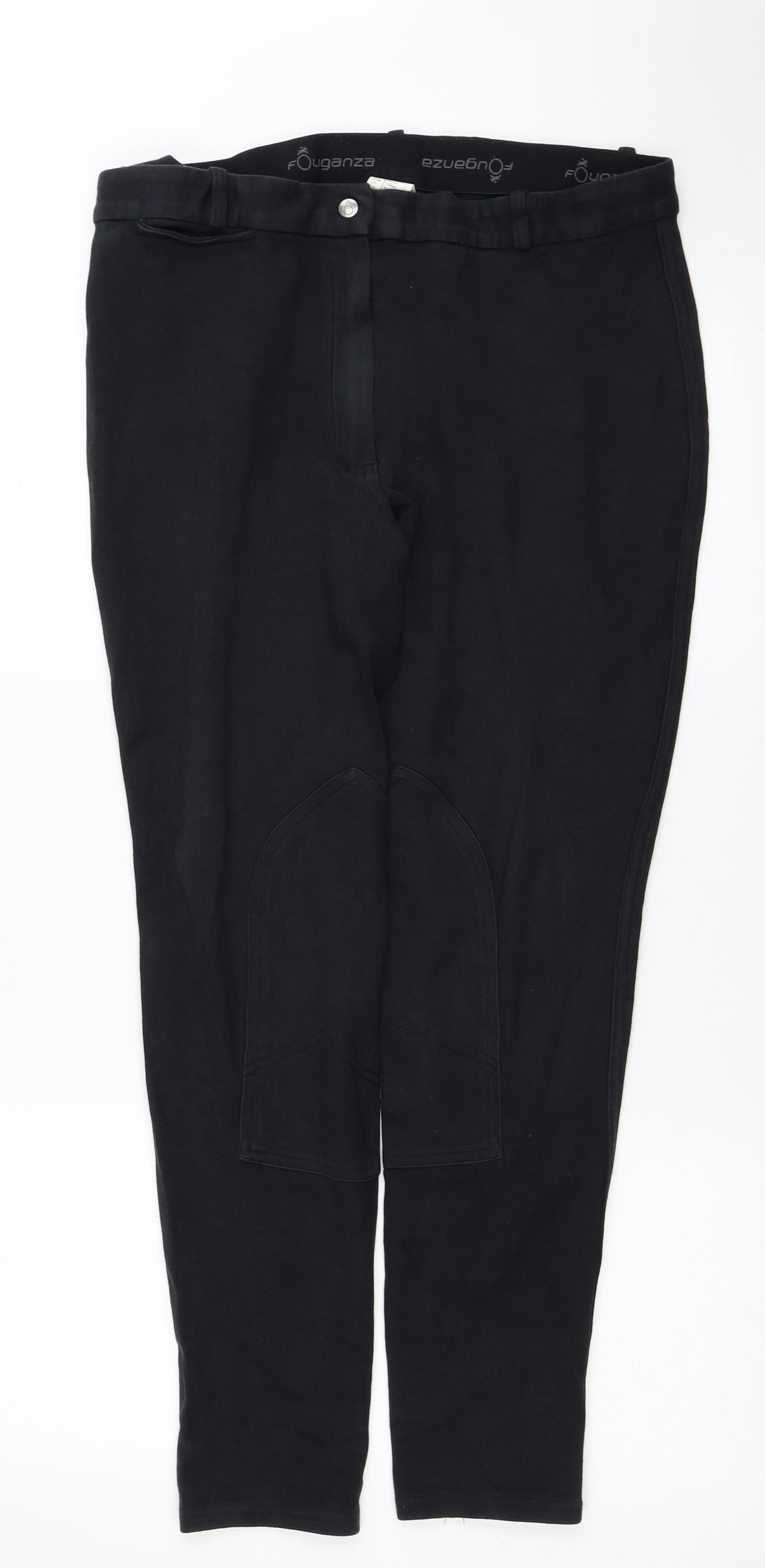 DECATHLON Womens Black Cotton Jegging Leggings Size XL L28 in