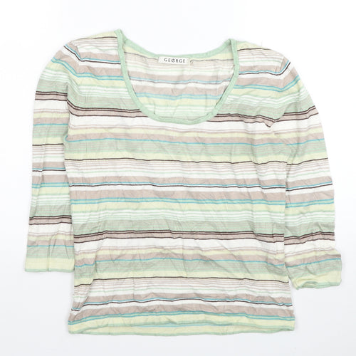 George Womens Multicoloured Scoop Neck Striped Viscose Pullover Jumper Size 12