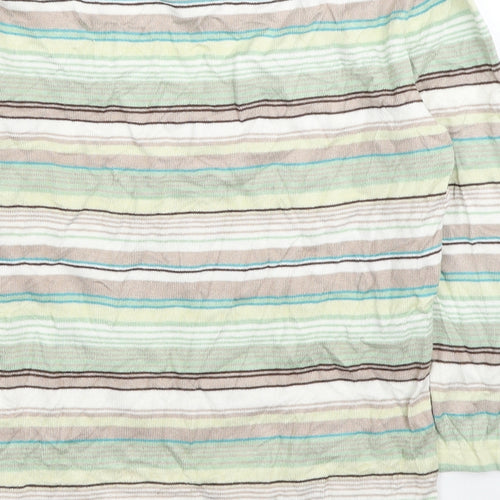 George Womens Multicoloured Scoop Neck Striped Viscose Pullover Jumper Size 12