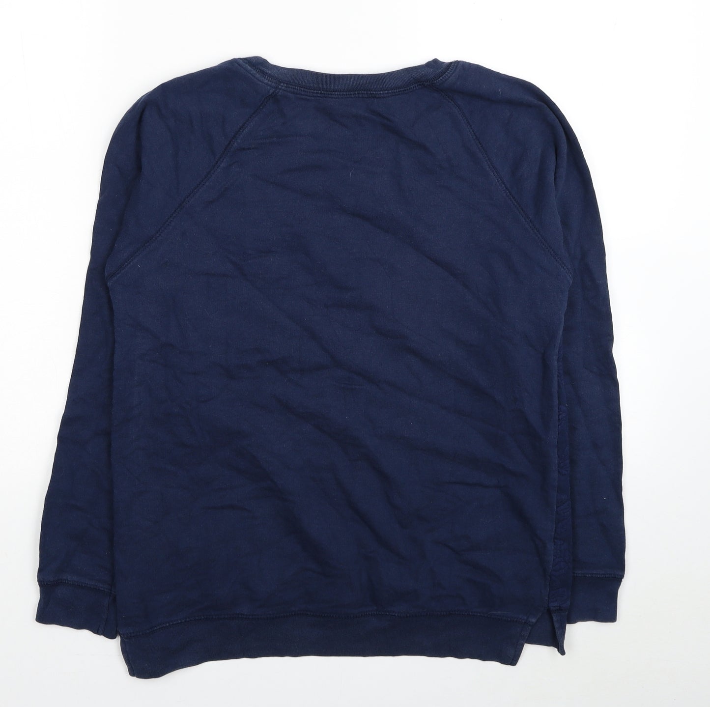 TU Womens Blue Floral Cotton Pullover Sweatshirt Size 10 Pullover