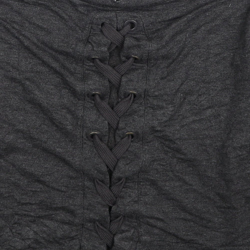 90 Degree Girls Grey Rayon Pullover Sweatshirt Size 7-8 Years Pullover - Tie Detail Back