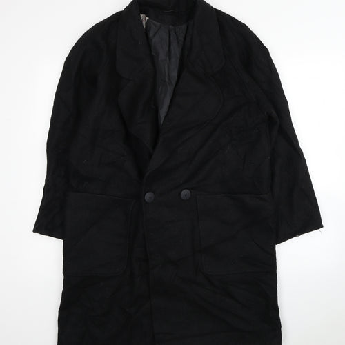 Preworn Womens Black Pea Coat Coat Size 12 Button