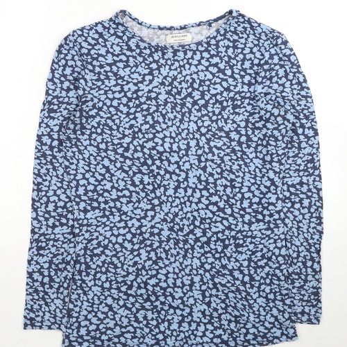 JD Williams Womens Blue Geometric Viscose Basic T-Shirt Size 10 Round Neck