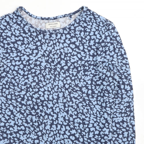 JD Williams Womens Blue Geometric Viscose Basic T-Shirt Size 10 Round Neck