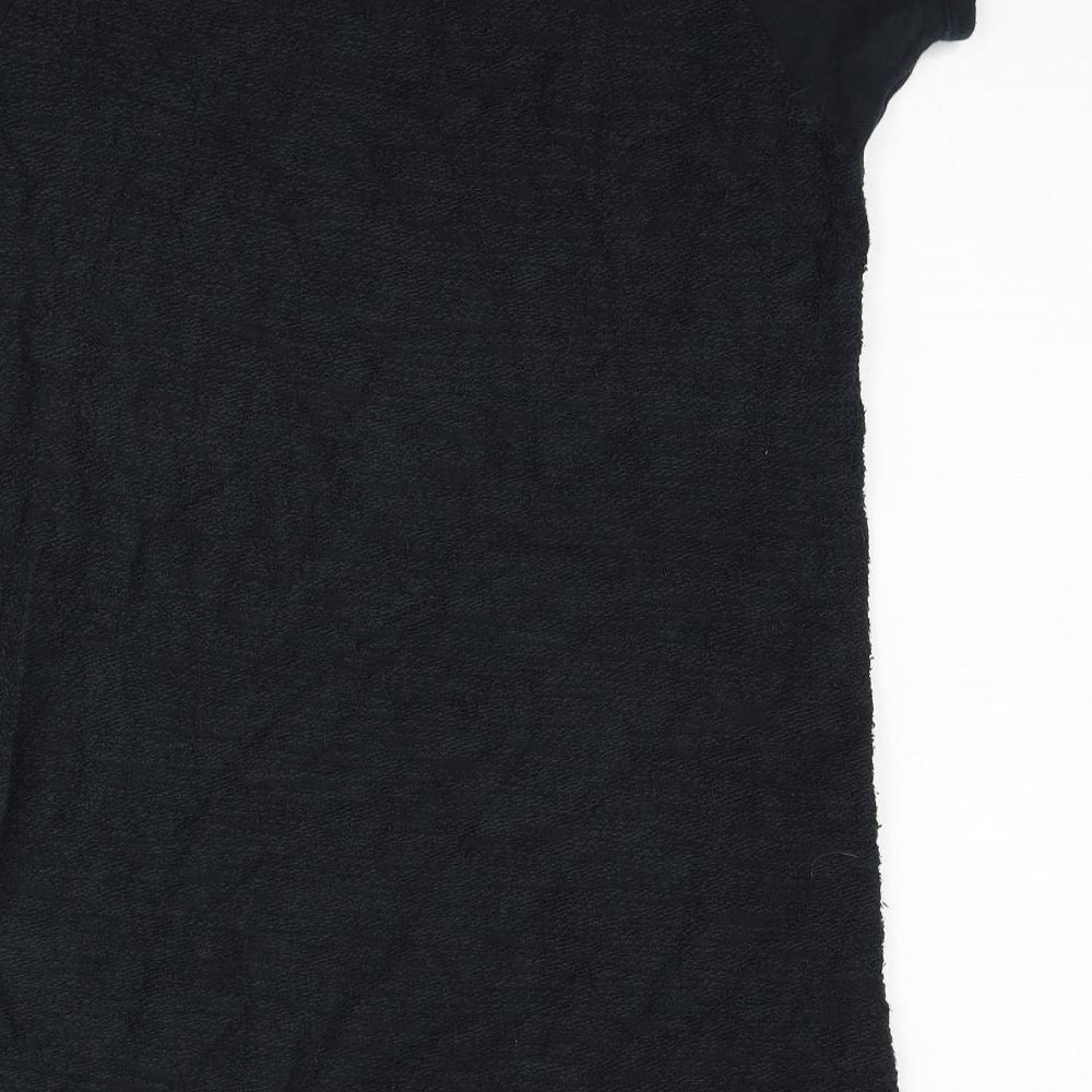SikSilk Mens Black Cotton T-Shirt Size L Crew Neck