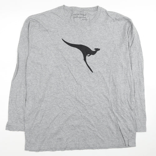 Morrissey Womens Grey Cotton Basic T-Shirt Size M Round Neck - Size M/L