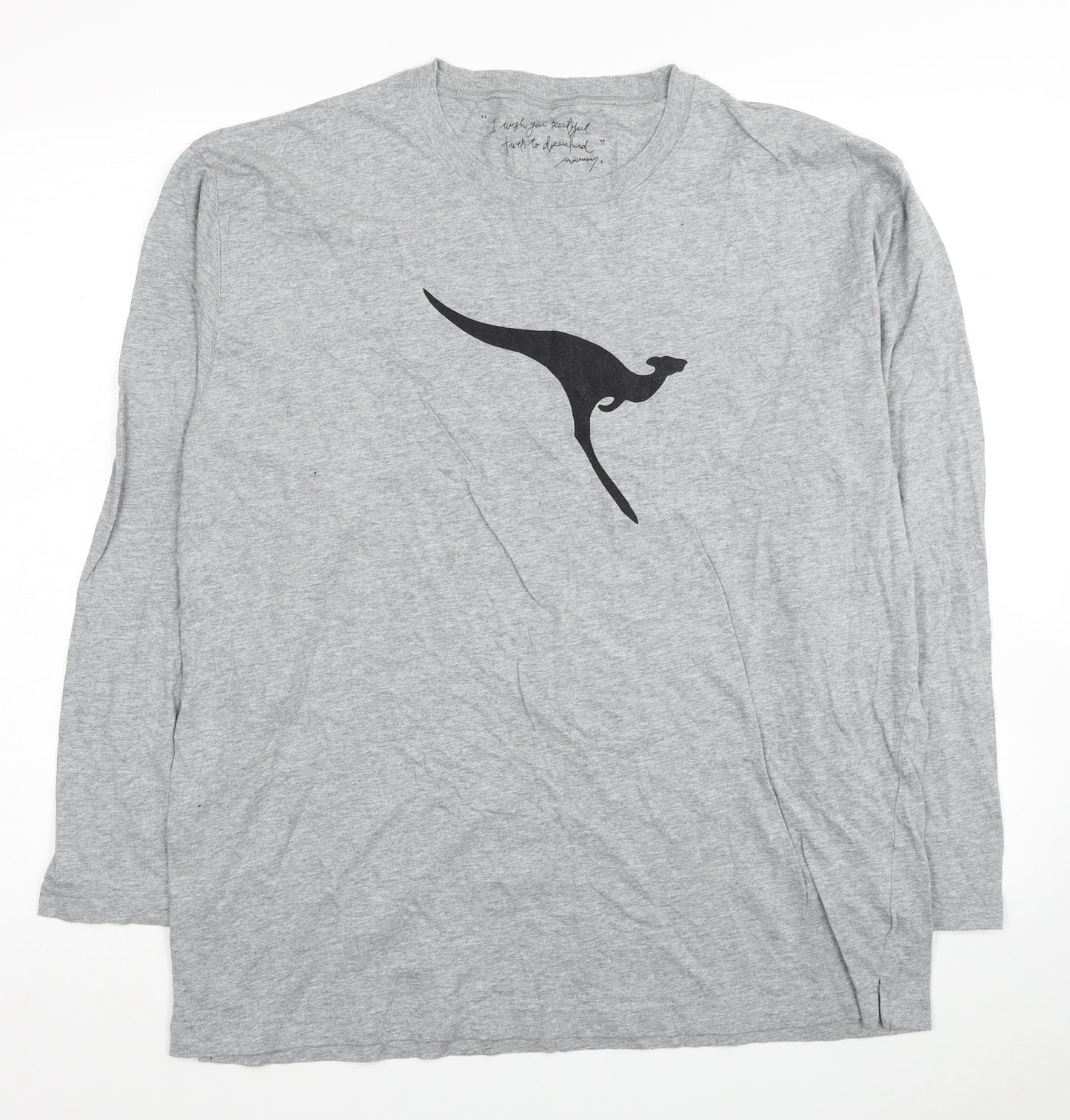 Morrissey Womens Grey Cotton Basic T-Shirt Size M Round Neck - Size M/L