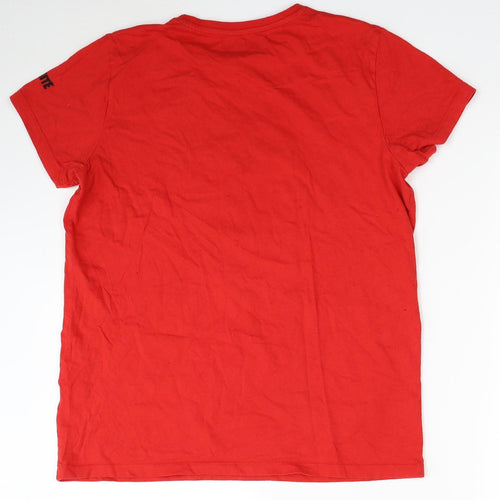 Fortnite Boys Red Cotton Basic T-Shirt Size XL Round Neck Pullover - Fortnite Mask