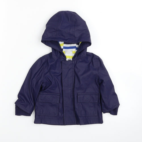 F&F Girls Purple Rain Coat Jacket Size 3-6 Months Zip