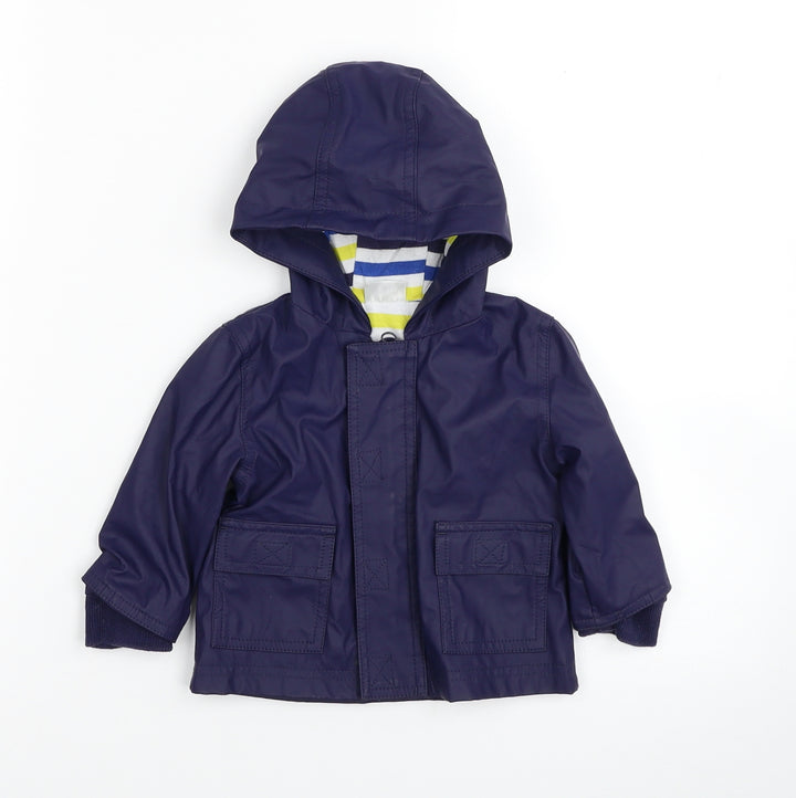 F&F Girls Purple Rain Coat Jacket Size 3-6 Months Zip