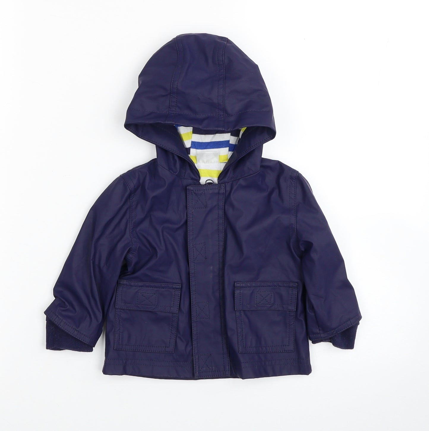 F&F Girls Purple Rain Coat Jacket Size 3-6 Months Zip
