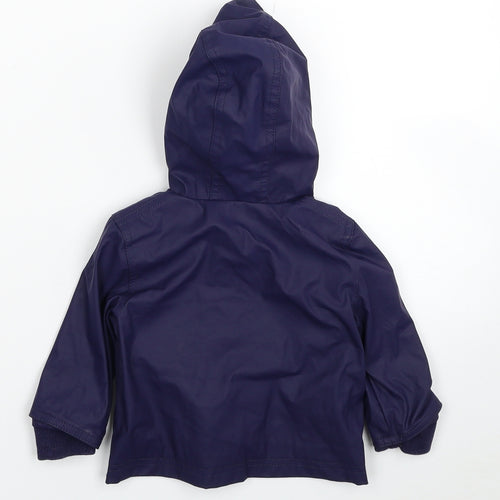 F&F Girls Purple Rain Coat Jacket Size 3-6 Months Zip