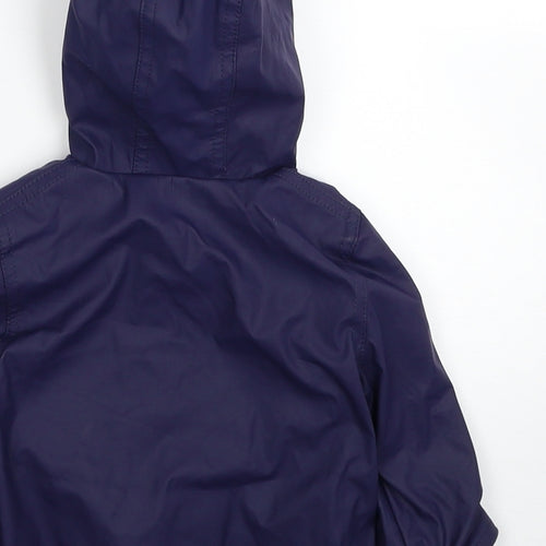 F&F Girls Purple Rain Coat Jacket Size 3-6 Months Zip