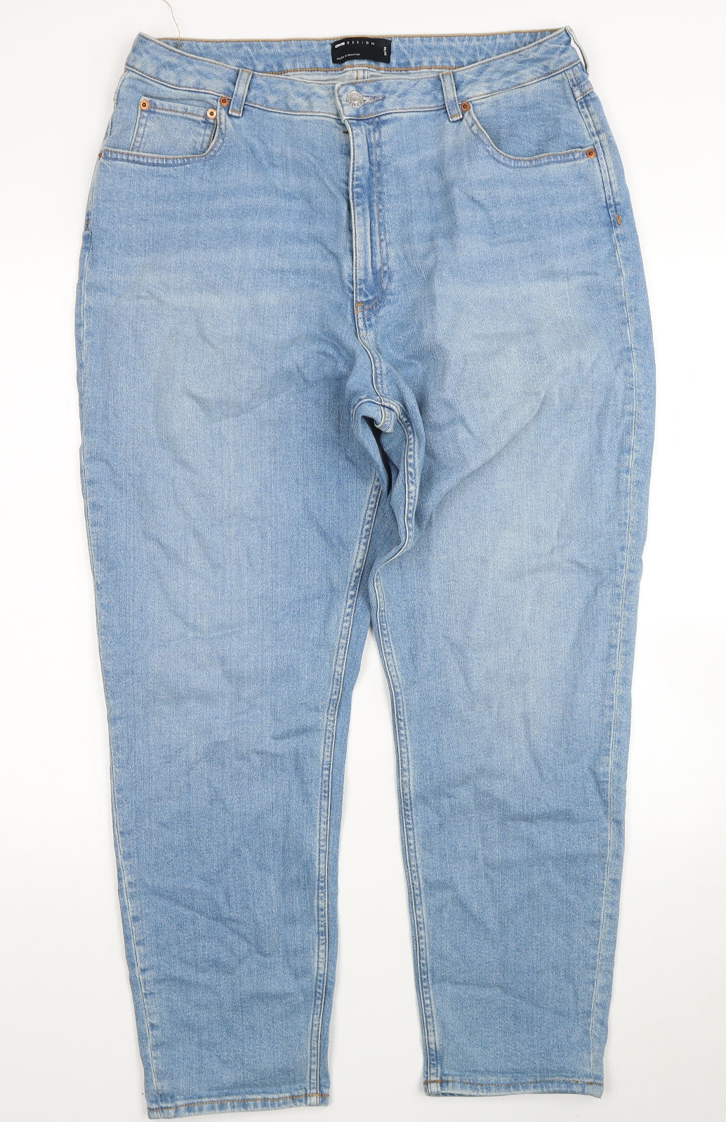 ASOS Mens Blue Cotton Straight Jeans Size 34 in L30 in Regular Zip