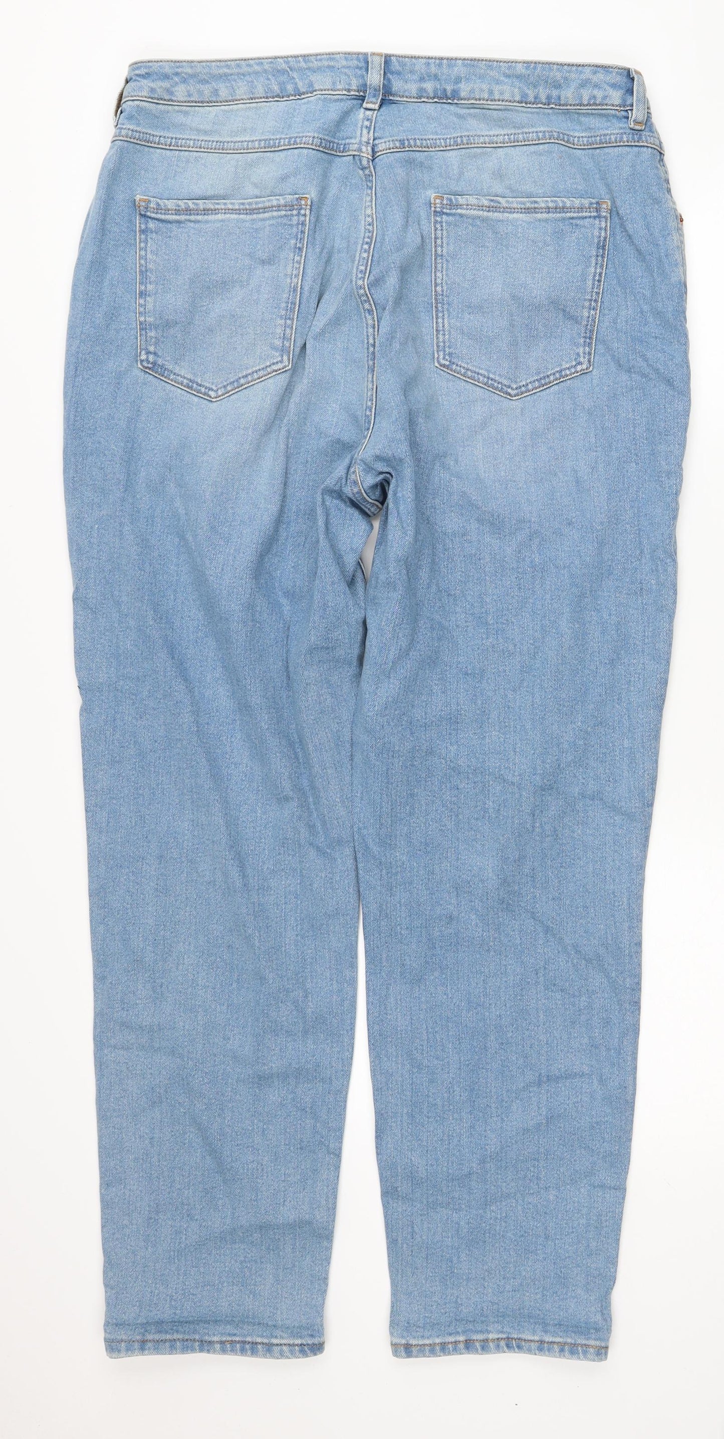 ASOS Mens Blue Cotton Straight Jeans Size 34 in L30 in Regular Zip