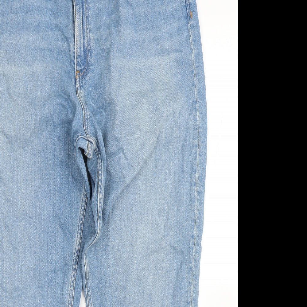 ASOS Mens Blue Cotton Straight Jeans Size 34 in L30 in Regular Zip