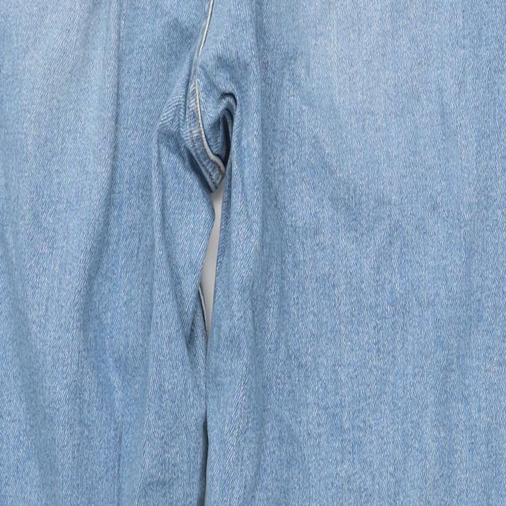 ASOS Mens Blue Cotton Straight Jeans Size 34 in L30 in Regular Zip
