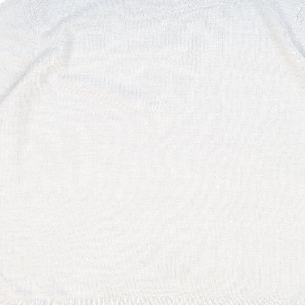 Marks and Spencer Womens Grey Round Neck Geometric Acrylic Pullover Jumper Size 14