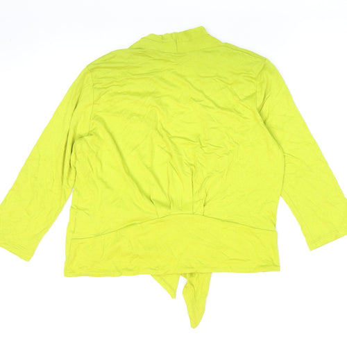 Debenhams Womens Green Viscose Kimono Blouse Size 14 V-Neck - Cropped