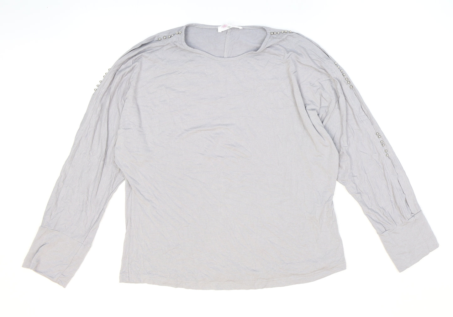 TwentyTwo Womens Grey Viscose Basic T-Shirt Size XL Boat Neck