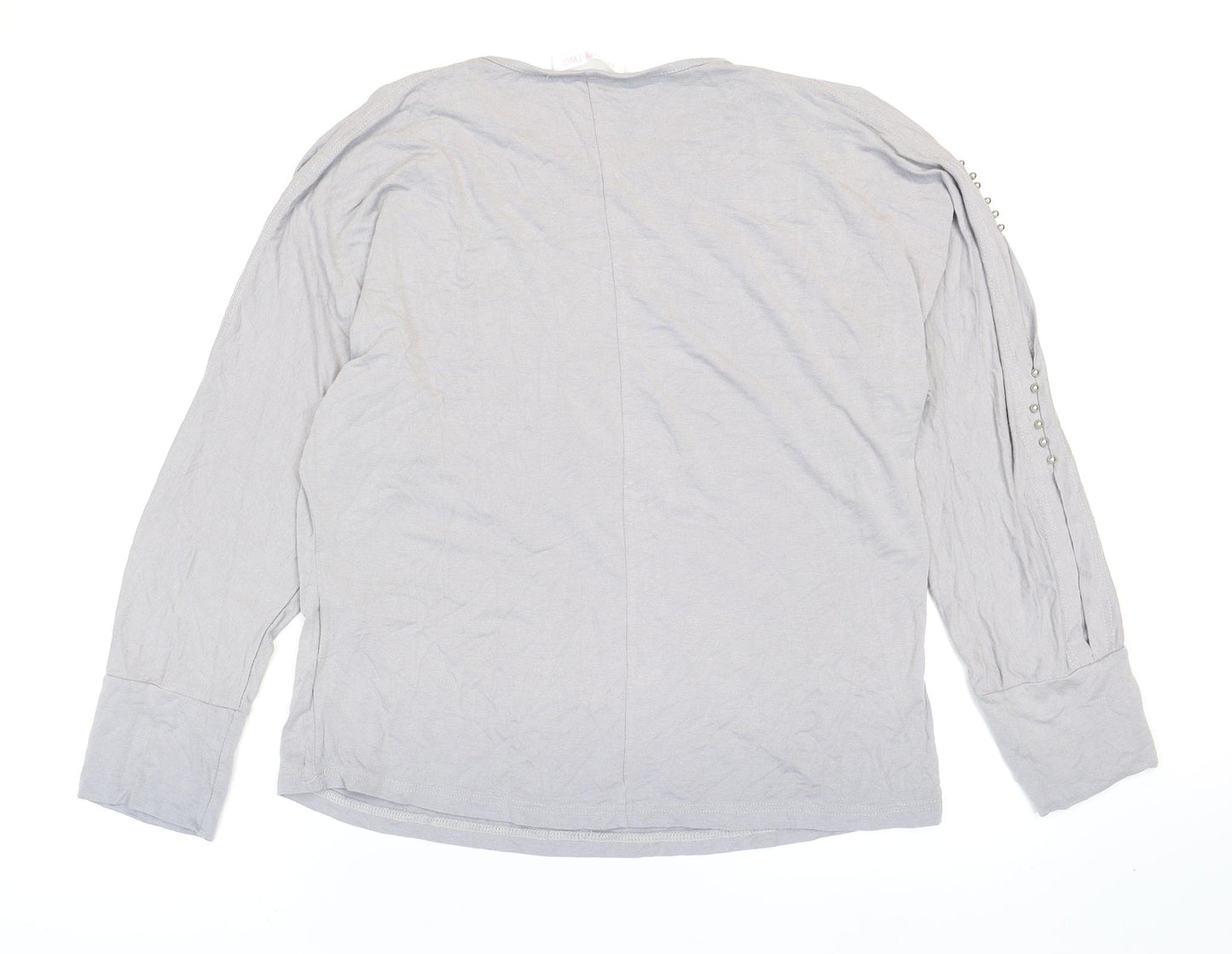 TwentyTwo Womens Grey Viscose Basic T-Shirt Size XL Boat Neck