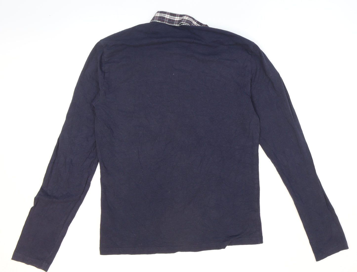 Antony Morato Mens Blue Plaid Cotton Button-Up Size XL Collared Button