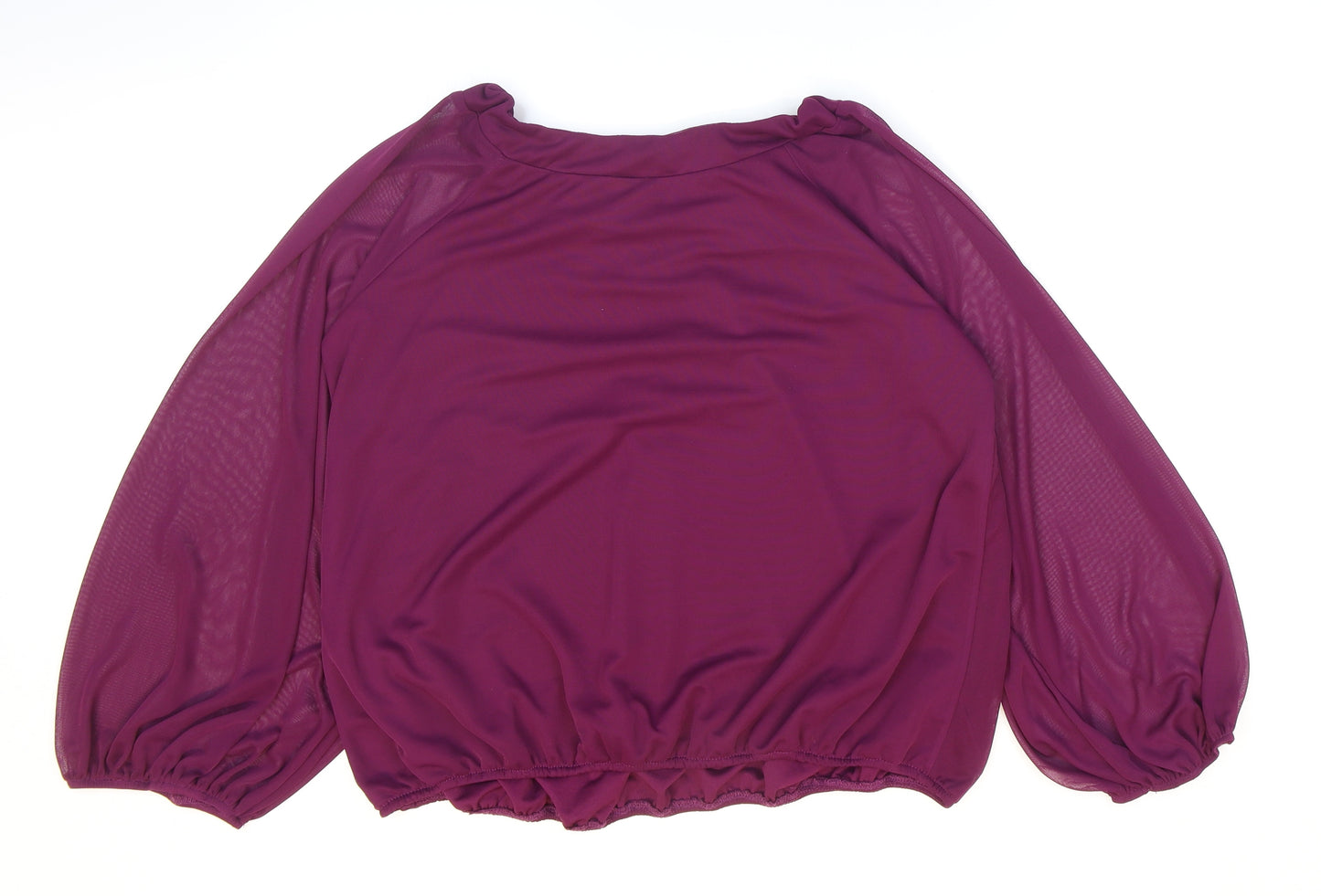 Wallis Womens Purple Polyester Basic Blouse Size M Boat Neck