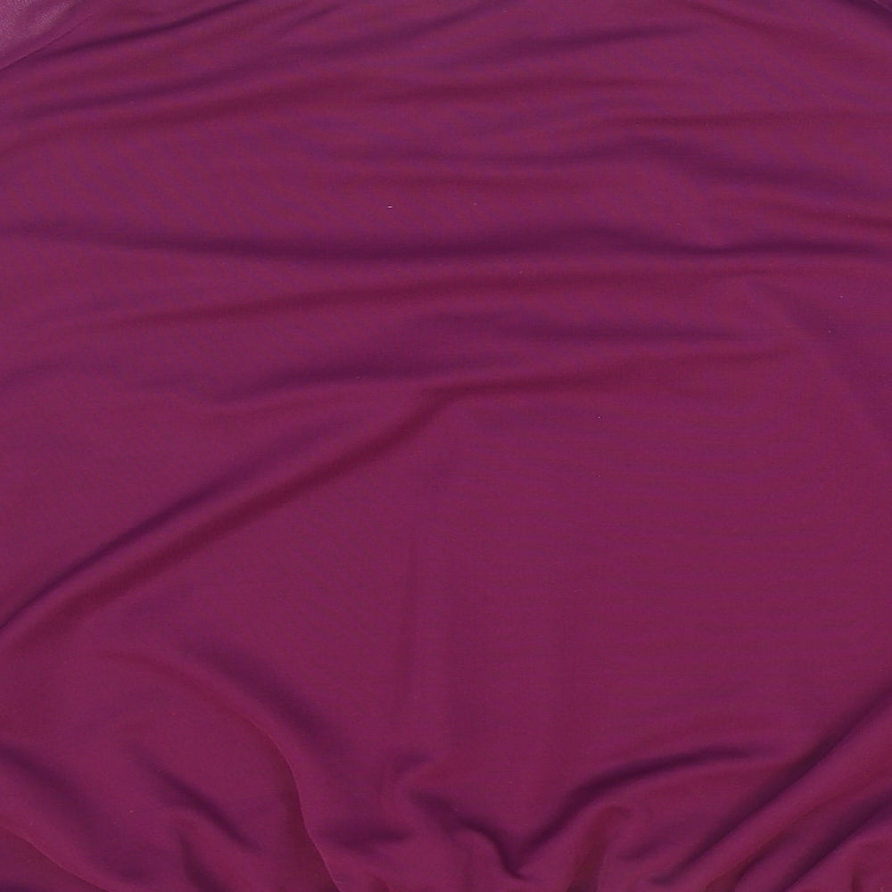 Wallis Womens Purple Polyester Basic Blouse Size M Boat Neck