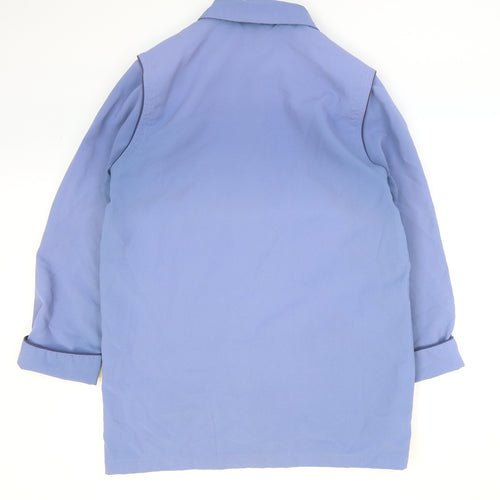 Deanes Womens Blue Trench Coat Coat Size 16 Button