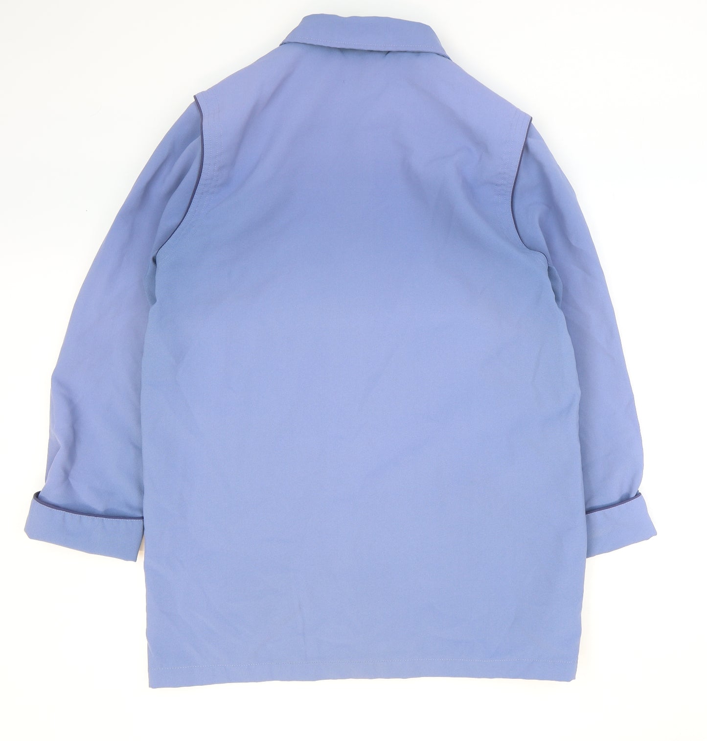 Deanes Womens Blue Trench Coat Coat Size 16 Button