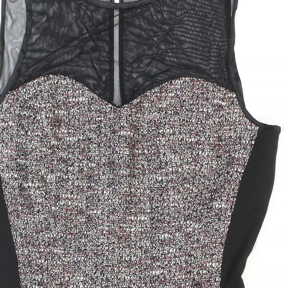 Lipsy Womens Multicoloured Ikat Acrylic Playsuit One-Piece Size 12 Button