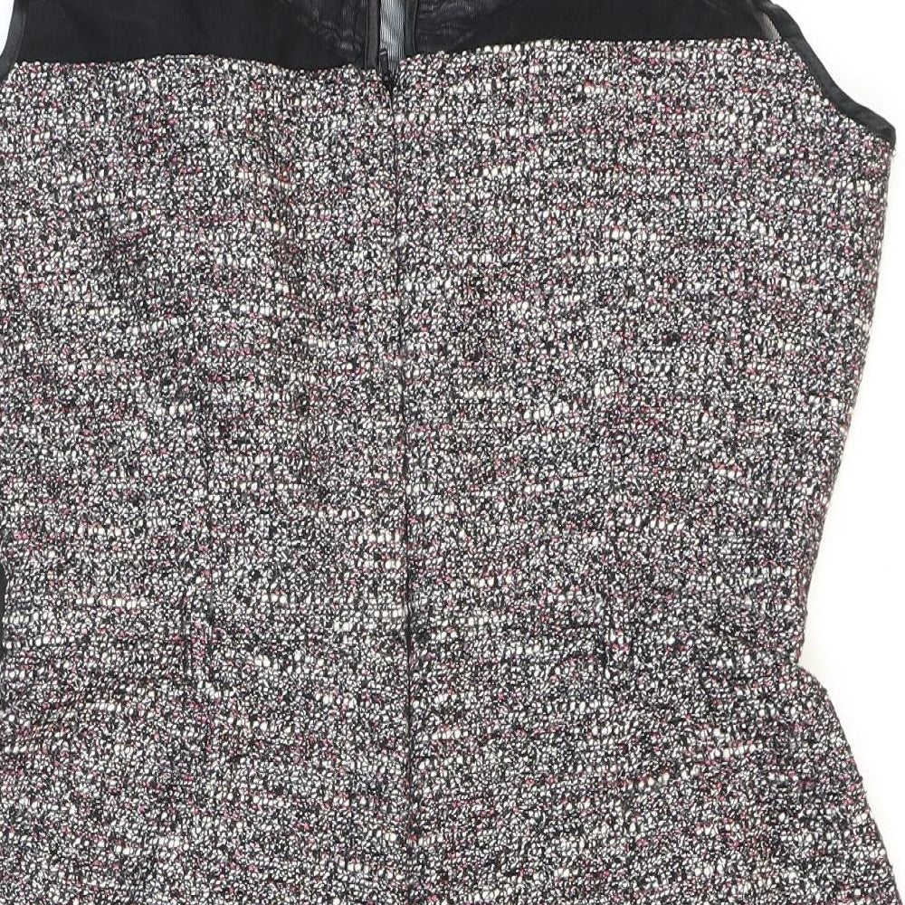 Lipsy Womens Multicoloured Ikat Acrylic Playsuit One-Piece Size 12 Button