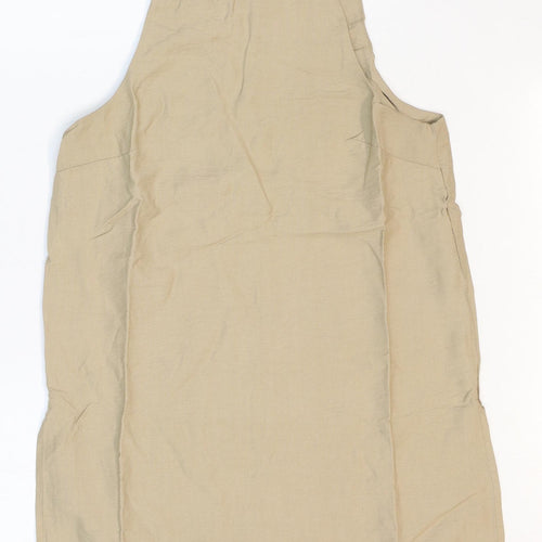 Primark Womens Beige Viscose Basic Tank Size 8 Square Neck