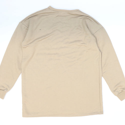 PRETTYLITTLETHING Womens Beige Polyester Pullover Sweatshirt Size 4 Pullover - Pretty Little Thing