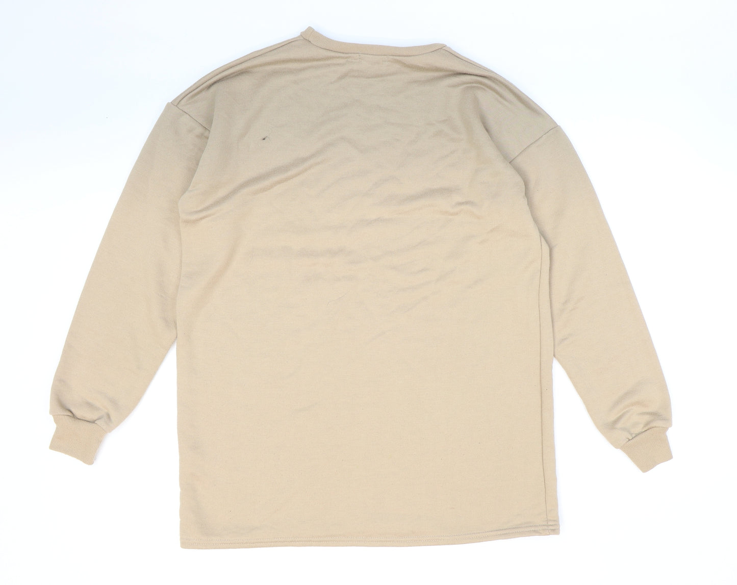PRETTYLITTLETHING Womens Beige Polyester Pullover Sweatshirt Size 4 Pullover - Pretty Little Thing
