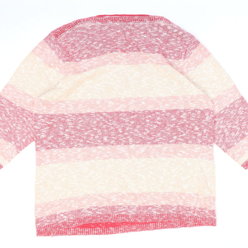 Damart Womens Multicoloured Round Neck Striped Acrylic Pullover Jumper Size 18 - Size 18-20