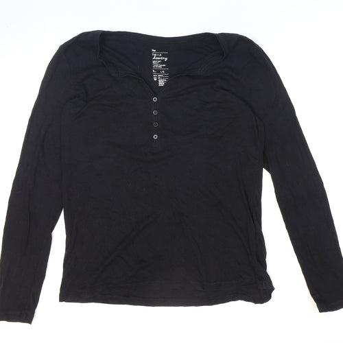 Gap Mens Black Cotton T-Shirt Size L V-Neck