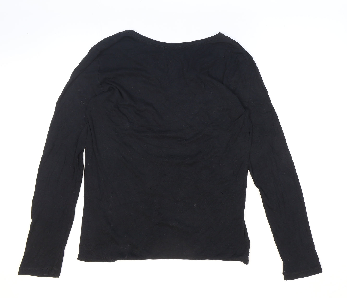 Gap Mens Black Cotton T-Shirt Size L V-Neck