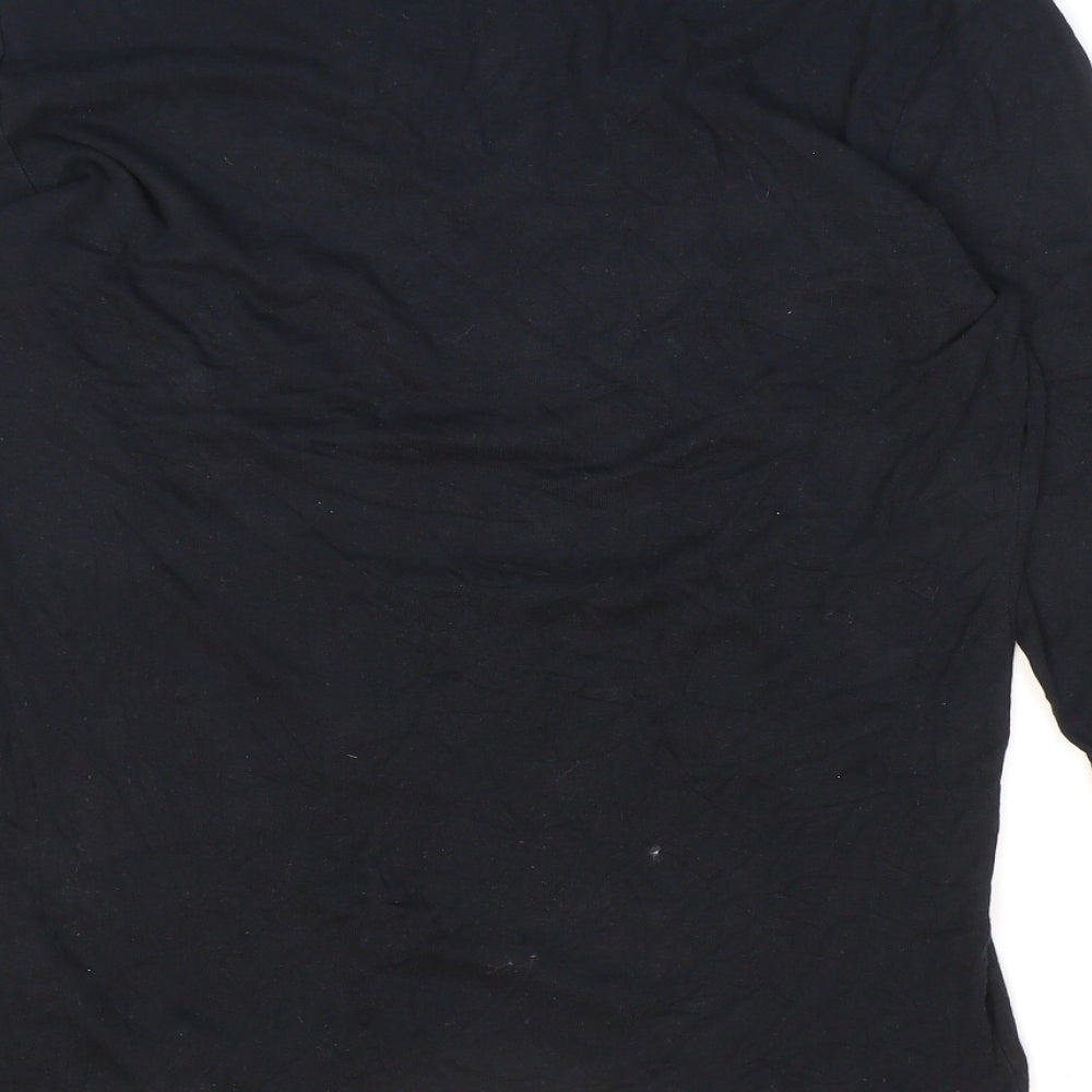 Gap Mens Black Cotton T-Shirt Size L V-Neck
